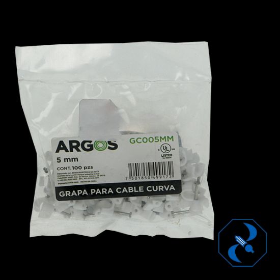 Imagen de GRAPA REDONDA 13/64 PULG 5 MM BOLSA C/100 PZAS ARGOS GC005MM