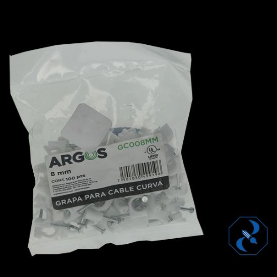 Imagen de GRAPA REDONDA 5/16 PULG 8 MM BOLSAC/100 PZAS ARGOS GC008MM