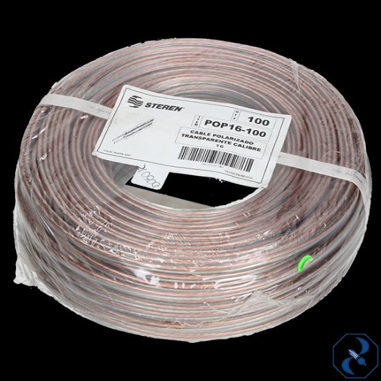 Imagen de D 1 CABLE PARA BOCINA POLARIZADO TRANSPARENTE AWG16 STEREN POP16-100