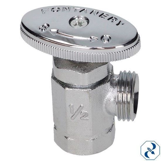 Imagen de LLAVE 1/2 DE CONTROL ANGULAR S/TCA ACABADO CROMO FONTANERY 23005