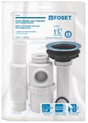 Imagen de CESPOL PVC PARA FREGADERO C/CONTRACANASTA DE ACERO INOXIDABLE FOSET CE-292