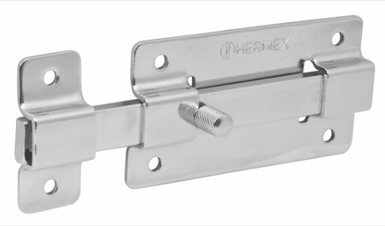 Imagen de D 6 PASADOR PARA PUERTA 100 MM ACABADO CROMO HERMEX PAC-37