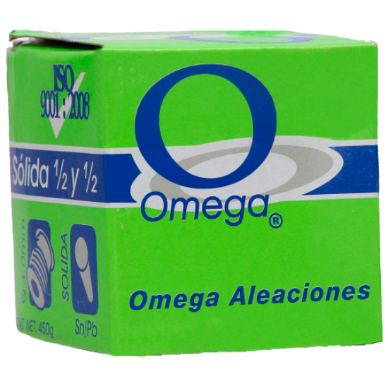 Imagen de SOLDADURA 1/2 Y1/2  SOLIDA 450 gr VERDE EN CARRETE OMEGA ZP106013