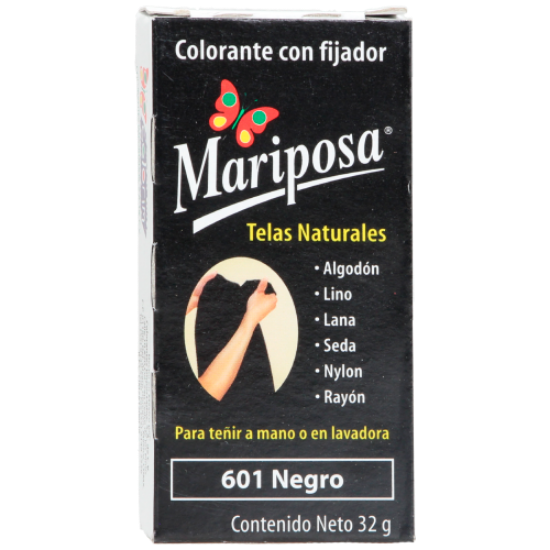 Imagen de COLORANTE NEGRO 601 C/32 GR PASTILLA MARIPOSA 10601