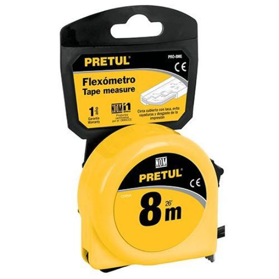 Imagen de FLEXOMETRO AMARILLO 8 M  PRETUL PRO-8ME