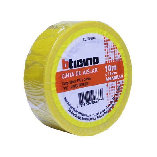 Imagen de CINTA DE AISLAR COLOR AMARILLO 19MM X 10 M BTICINO LDF10AM