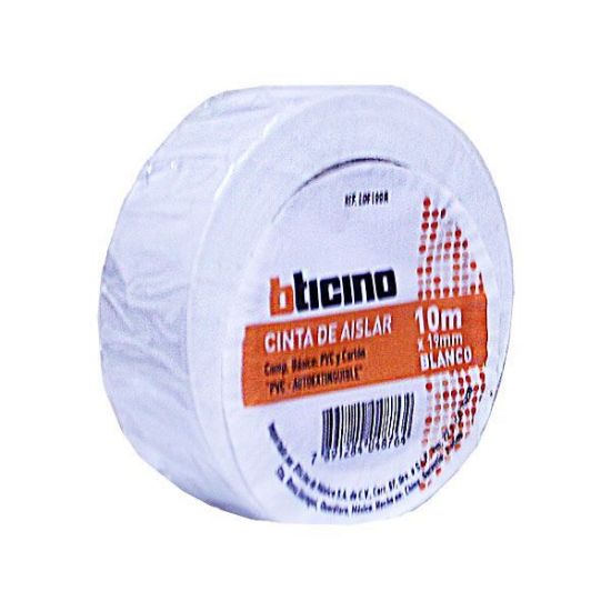 Imagen de CINTA DE AISLAR COLOR BLANCO 19MM X 10 M BTICINO LDF10BR